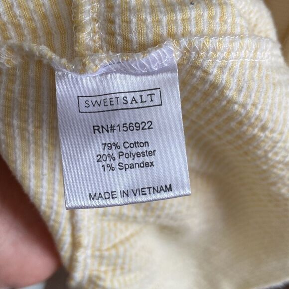 Yellow Striped Knit Dolman Sleeve Casual Modest Summer Midi Dress with belt - Picture 7 of 8